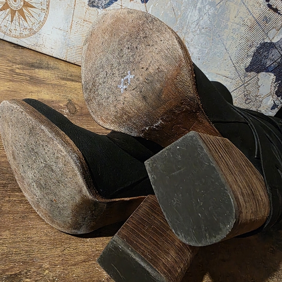 Free People Royal Rush Wrap Black Knee-High Boho Boots - Picture 11 of 15